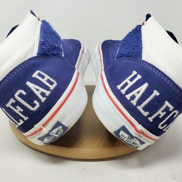 Vans Half Cab Pro Shoes Men 12 Blue Suede College Retro Skate Fat Tongue Sneaker - Picture 9 of 14